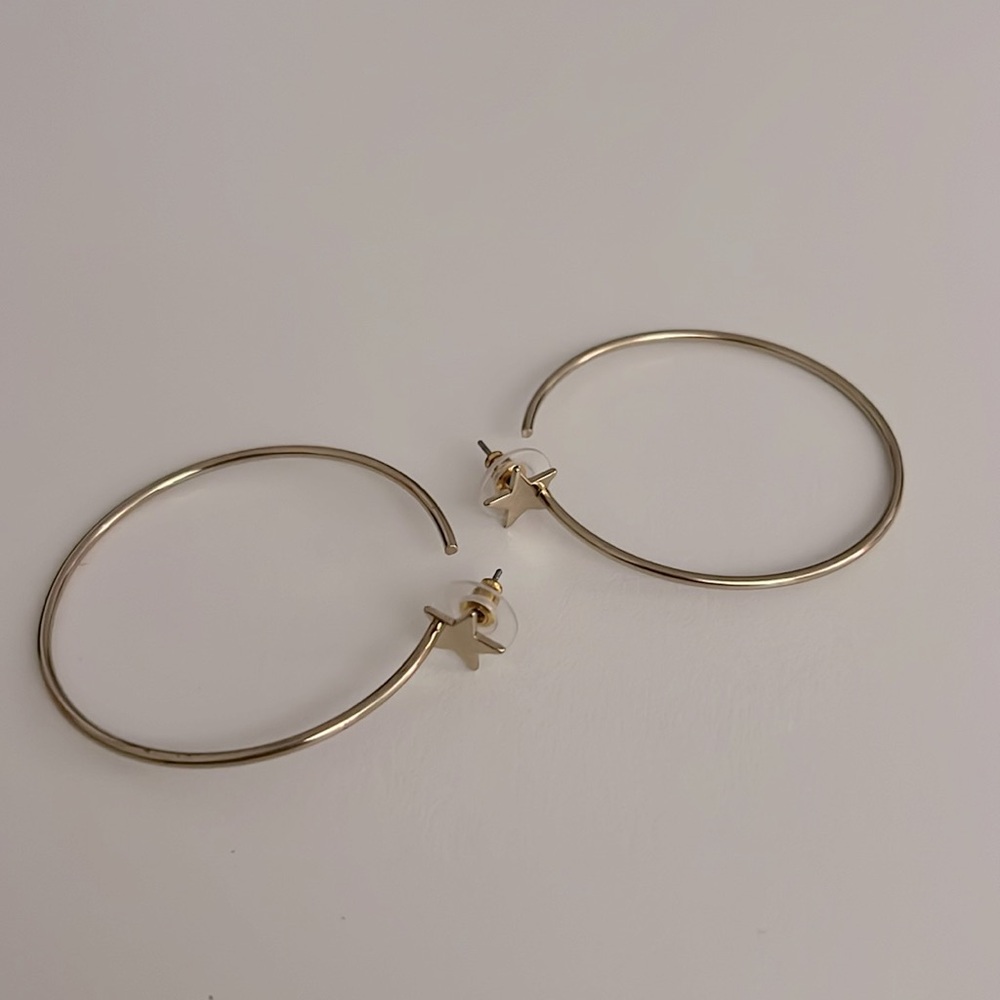 Gold Star Hoop Earrings
